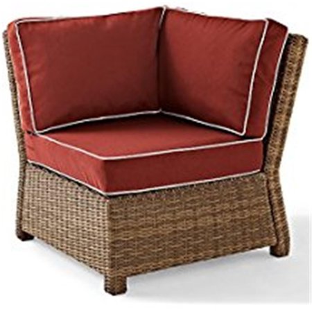 VERANDA Bradenton Outdoor Wicker Sectional Corner Chair; Sangria VE1100223